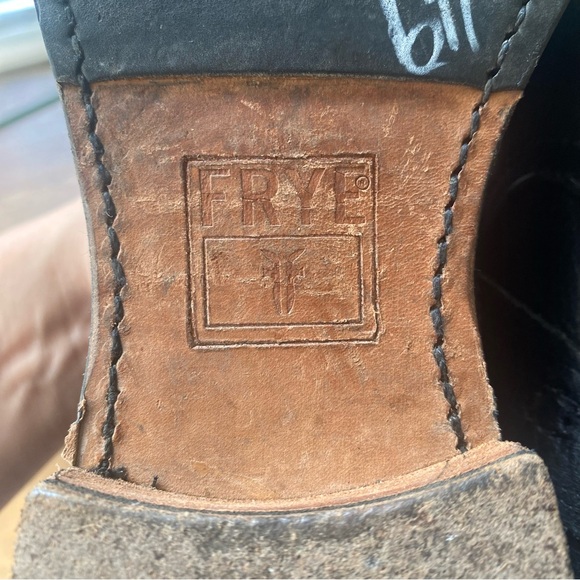 Frye Mid Calf Black Leather Boots - Picture 6 of 9